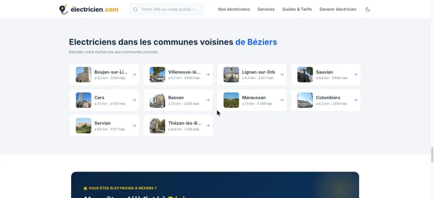 Maillage interne vers les communes voisines