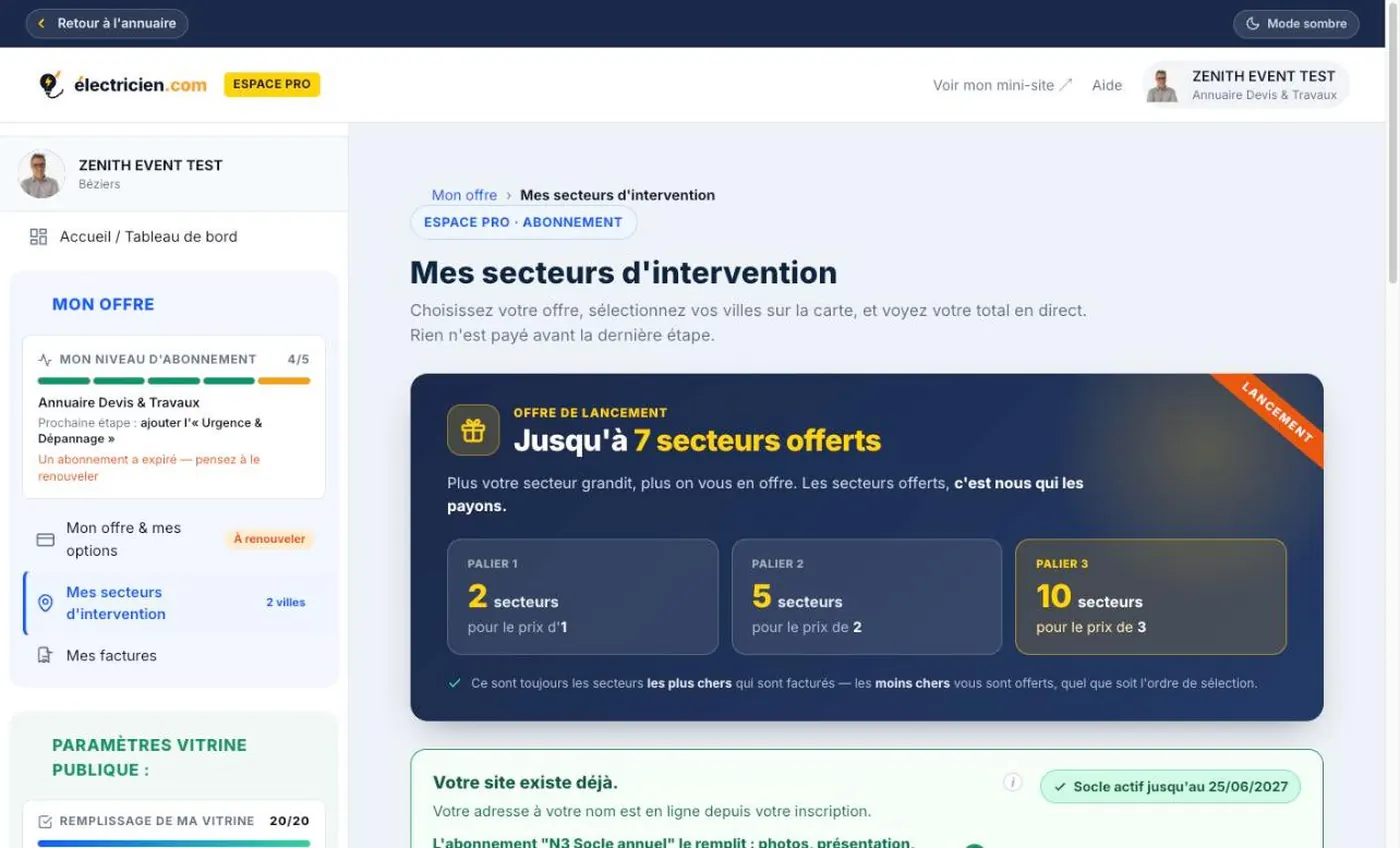 Les trois paliers de l'offre de lancement